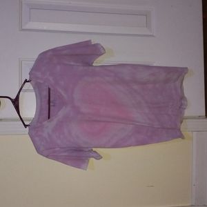 Tye-Dye V-Neck T-Shirt, Size S, Pink